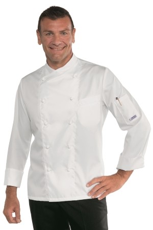 Giacca Per Cuoco Chef Bianco Slim Pizzeria Bottoni Intercambiabili a maniche lunghe