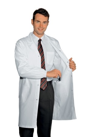 Camice Slim Medicale In Cotone Uomo Bianco Con Tasca Interna
