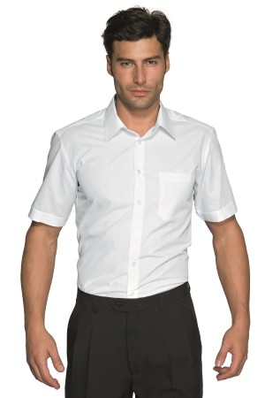 Camicia Uomo Divisa per Bar Eventi Stuart Ristorazione Slim Bianco M/M Mezza Manica