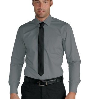 Camicia Uomo Slim Fit per Divisa Eventi Stuart Ristorazione Aderente Grigio M/L