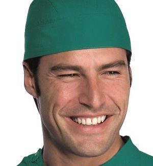 Copricapo a Bandana Verde 100% Cotone Chirurgo Settore Chirurgico Medicale veterinario