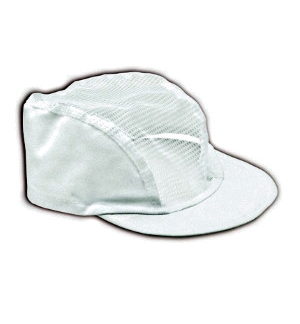 Cappellino Alimentare in Cotone con Rete Traspirante e Visiera Rigida in colore Bianco. Codice: R051