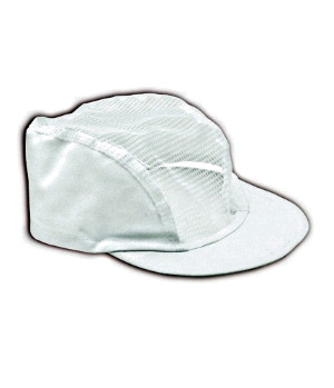 Cappellino Alimentare in Cotone con Rete Traspirante e Visiera Rigida in colore Bianco. Codice: R051