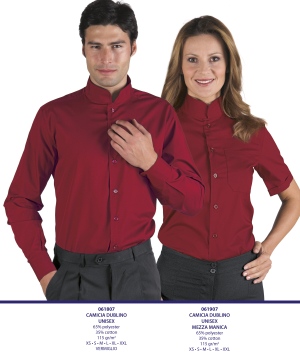 Camicia Coreana A Maniche Corte Per Uomo Donna In Colore Rosso dublino vermiglio