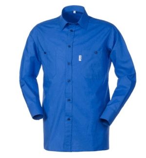 Camicia Uomo Da Lavoro Solida E Robusta Azzurra Manica Lunga Cotone