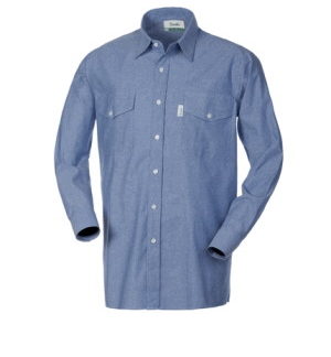 Camicia Uomo Da Lavoro Cotone Oxford Azzurra Manica Lunga