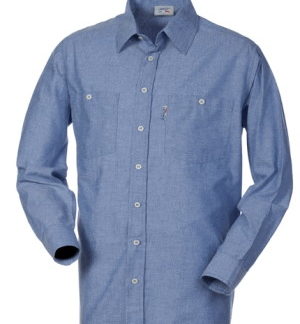 Camicia Uomo Azzurra Da Lavoro Cotone Oxford Manica Lunga