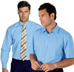 Camicia Classica Azzurra Per Hotel Barman Mezza Manica o Lunga Uomo