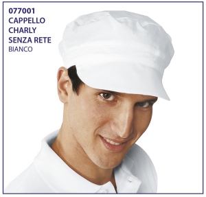Cappello Unisex Charly No Rete Ristorazione Aiuto Chef Bianco 077001