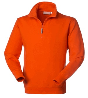 Felpa Arancione Felpatura Interna Invernale a Mezza Zip Collo Alto Uomo