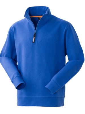 Felpa Azzurra Royal in 100% Cotone a Mezza Zip Con Collo Alto Felpatura Interna 8 Colori. Azzurro Royal. Codice: HH192