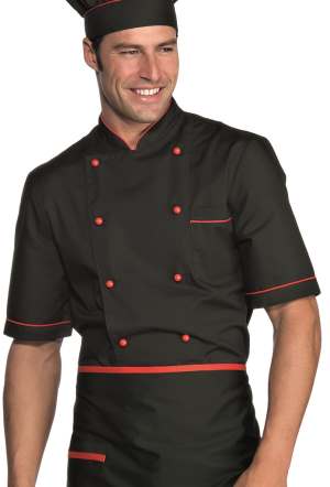 giacca cuoco alicante nero rosso manica corta 1 21 Settembre 2023