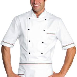 giacca cuoco mezza manica alicante bianco italia tricolore 7 16 Maggio 2024
