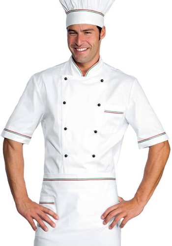 giacca cuoco mezza manica alicante bianco italia tricolore 1 4 Ottobre 2023