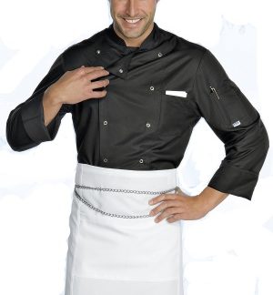 Giacca Cuoco Chef Antimacchia Traspirante Super Leggera Nera. Codice: 059019