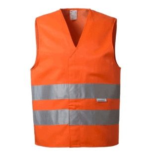 Gilet Arancione Di Sicurezza sul Lavoro Ad Alta Visibilita Catarifrangente