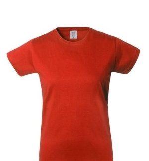 Maglia da donna girocollo in Cotone ultra slim in colore rosso - Brand Rossini Design