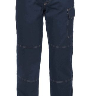 Pantalone Blu Scuro Da Lavoro Drill Cotone Con Tasca Laterale